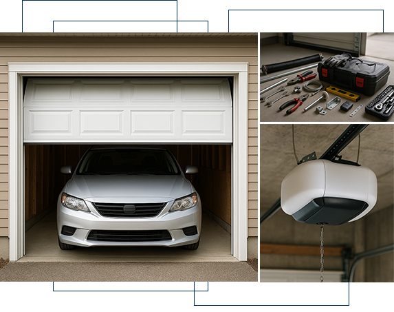Expert overhead garage door installation in Santee CA by Just Garage Door Repair Overhead Door Setup | Just Garage Door Repair Santee CA